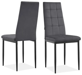 Antracitové zamatové jedálenské stoličky v súprave 2 ks Becca – Støraa