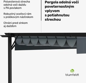 Blumfeldt Pantheon Robust Pergola, 3x4 m práškovo lakovaná oceľ odolná voči poveternostným vplyvom