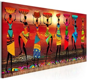 Obraz - African Women Dancing Veľkosť: 120x40, Verzia: Na talianskom plátne