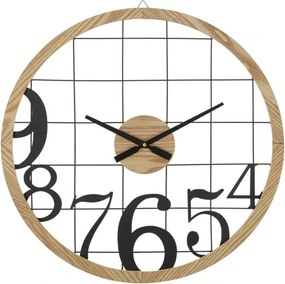 Nástenné hodiny Číslice 60 cm čierne/hnedé