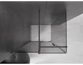 Mexen Velar, sprchový kút s posuvnými dverami 90 x 80 cm, 8mm šedé sklo, brúsený grafit, 871-090-080-41-95