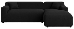 Čierna menčestrová rohová pohovka (pravý roh/s leňoškou) Martin – Ropez