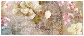 Obraz - Kvetinový ornament (120x50 cm)