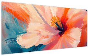 Obraz - Maľovaný kvet (120x50 cm)