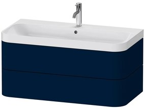 DURAVIT Happy D.2 Plus c-shaped závesná skrinka s nábytkovým umývadlom s otvorom, 2 zásuvky, 975 x 490 x 480 mm, nočná modrá matná lakovaná, HP4348O9898