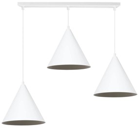 Závesné svietidlo Soho, 3x biele kovové tienidlo, (fi 25cm)