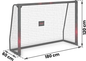 Neo-Sport Futbalová bránka 180 x 120 x 60 cm NS-463 čierno-červená
