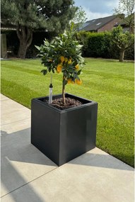 Kvetináč BLOCK, sklolaminát, 40x40x40 cm, antracit