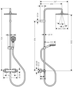 Hansgrohe Vernis Shape, Showerpipe 240 1jet s termostatom, čierna matná, HAN-26427670