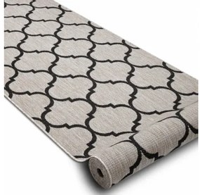 Behúň SIZAL FLOORLUX 20608, koniczyna marokánka, trellis strieborný  / čierny