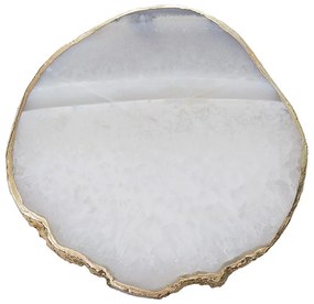 CRYSTAL Podtácok z drahých kameňov 10 cm - biela
