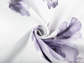 Biante Teflónový behúň na stôl TF-024 Fialové ruže na bielom 35x160 cm