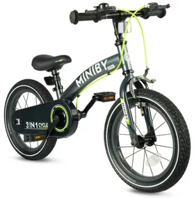 Detský bicykel Miniby 14" sivý