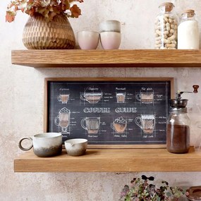 Čierna nástenná ceduľa s dreveným rámom Coffee – 40*30 cm
