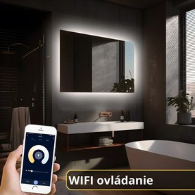 LED zrkadlo Romantico 80x60cm neutrálna biela - wifi aplikácia