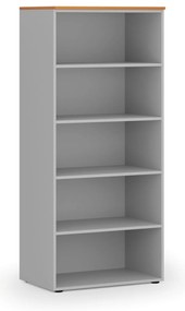 Kancelársky regál PRIMO GRAY, 800 x 500 x 1781 mm, sivá/čerešňa