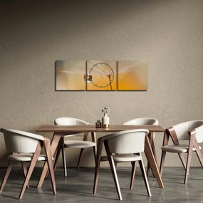Obraz - Makro kvetu (s hodinami) (90x30 cm)