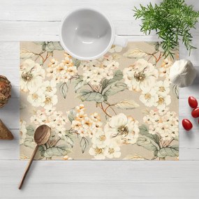 Biante Dekoračné prestieranie na stôl PML-106 Maľované kvety na béžovom 30x40 cm