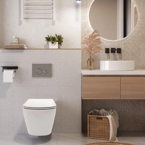 Súprava závesnej WC misy REA CARLO FLAT Mini Rimless + závesného Bidetu REA CARLO Mini