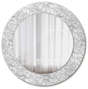 Okrúhle ozdobné zrkadlo Kvety lotos fi 50 cm