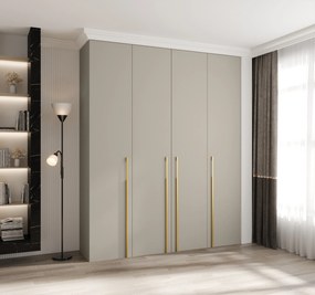 Šatníková skriňa 200 cm Carmela 40-3 (kašmír + zlatá). Akcia -20%. Vlastná spoľahlivá doprava až k Vám domov. 1126632