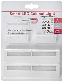 Ecolamp LED svietidlo, 2x LED 0,8w, 4000k, w, magnetický senzor, sada 2ks