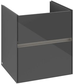 VILLEROY &amp; BOCH Collaro závesná skrinka pod umývadlo, 2 zásuvky, s LED osvetlením, 561 x 480 x 610 mm, Glossy Grey, C142B0FP