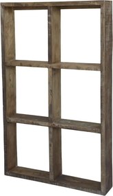 Hnedý antik nástenný drevený regál Grimaud Unit - 94*19*152 cm