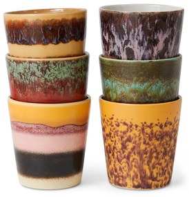HK living Kameninový hrnček Coffee mug 70's Valley 6 x 200 ml
