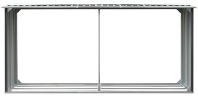 Záhradná kôlňa na drevo galvanizovaná oceľ 330x92x153 cm sivá