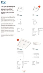 Redo 01-704 - Kúpeľňové stropné svietidlo EGO 1xE27/52W/230V 18x18 cm IP44