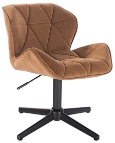 LuxuryForm DESIGN Stolička MILANO VELUR na čiernom kríži - hnedá