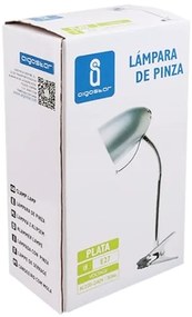 Aigostar -  Stolná lampa s klipom 1xE27/11W/230V strieborná/chróm