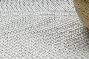 Okrúhly koberec TIMO 5979 SISAL vonkajšie rám biely Veľkosť: kruh 150 cm