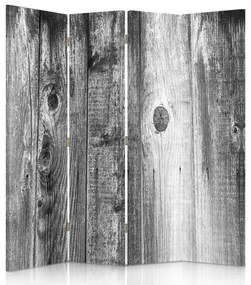 Ozdobný paraván Přírodní dřevo - 145x170 cm, štvordielny, obojstranný paraván 360°