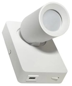 BOWI Nástenné bodové svietidlo TAFT 1xGU10/30W/230V USB biela BW0199