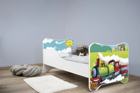 TOP BEDS Detská posteľ Happy Kitty 140x70 Vláčik