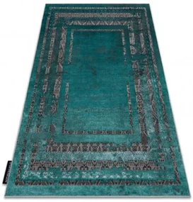 Koberec DE LUXE 1516 Ramka vintage - štrukturálny - zelený / antracit