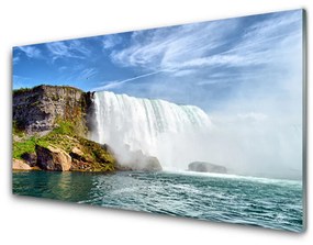 Skleneny obraz Vodopád more príroda 100x50 cm
