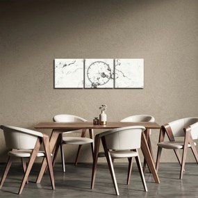 Obraz - Biely mramor (s hodinami) (90x30 cm)