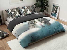 3D obliečky z mikrovlákna MOUROVATÁ MAČKA farebné Rozmer obliečky: 70 x 90 cm | 140 x 200 cm
