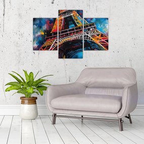 Obraz - Maľba Eiffelovej veže II. (90x60 cm)