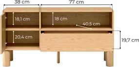 TV skrinka CAJA dub bookmatch 120 cm