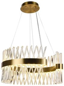 LED Stmievateľný luster na lanku LED/130W/230V 3000-6500K zlatá + diaľkové ovládanie