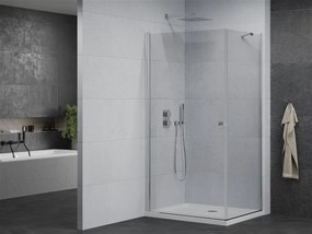 Mexen Pretoria sprchovací kút 90 x 100 cm, priehľadný, chróm + plochá sprchová vanička-852-090-100-01-00-4010