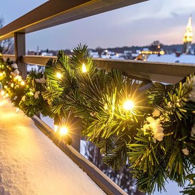 Solight LED vonkajšia vianočná girlanda s ihličím, 7m, 112x LED, časovač, 230V-31V, IP44, 1v299, 7 m