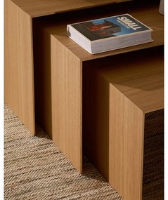 Odkladacie stolíky v súprave 3 ks v dekore duba 40x60 cm Litto – Kave Home