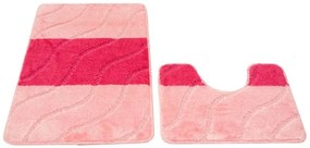 Sada kúpeľňových koberčekov FIORI ružová, pruhy / vlny