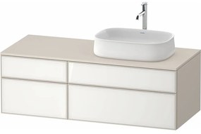 DURAVIT Zencha závesná skrinka pod umývadlo na dosku (umývadlo vpravo), 4 zásuvky, 1300 x 550 x 442 mm, biela/taupe super matná, ZE4827064830000