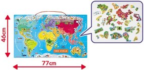 Magnetická mapa sveta - puzzle 92 magnetov - anglická verzia